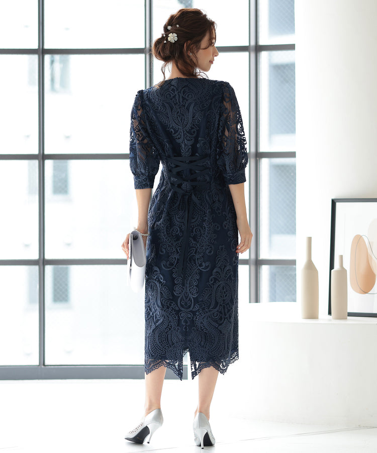 結婚式・お呼ばれドレス｜エンブロイダリーコクーンドレス/22321157