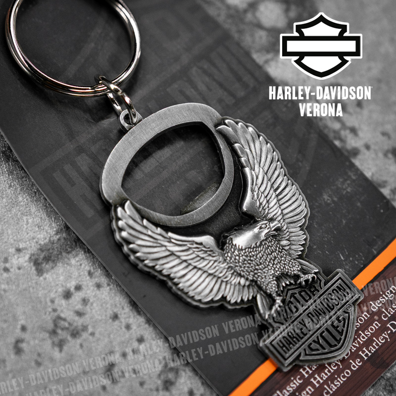 Harley-Davidson® B&S Black Nickel Bottle Opener Keychain