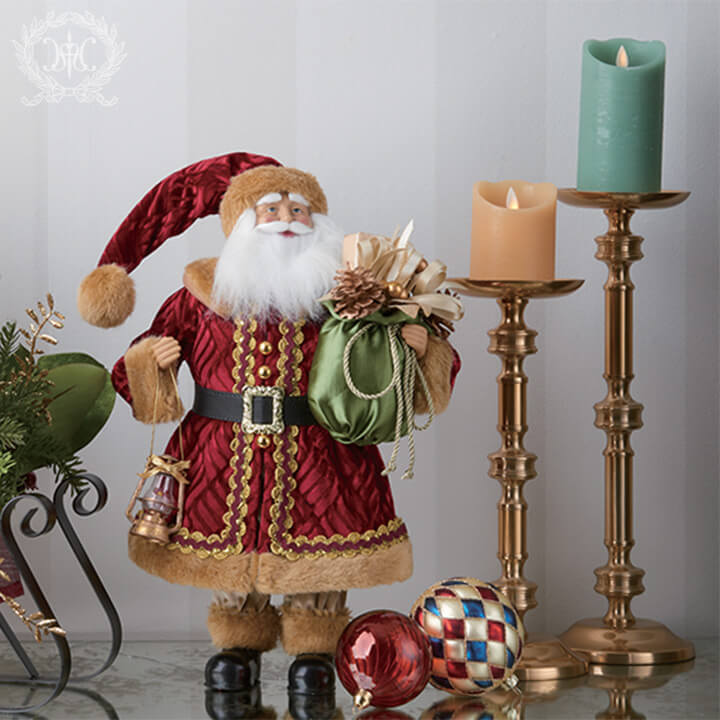 サンタクロースフィギュアレッド/グリーンギフトバッグ45cm