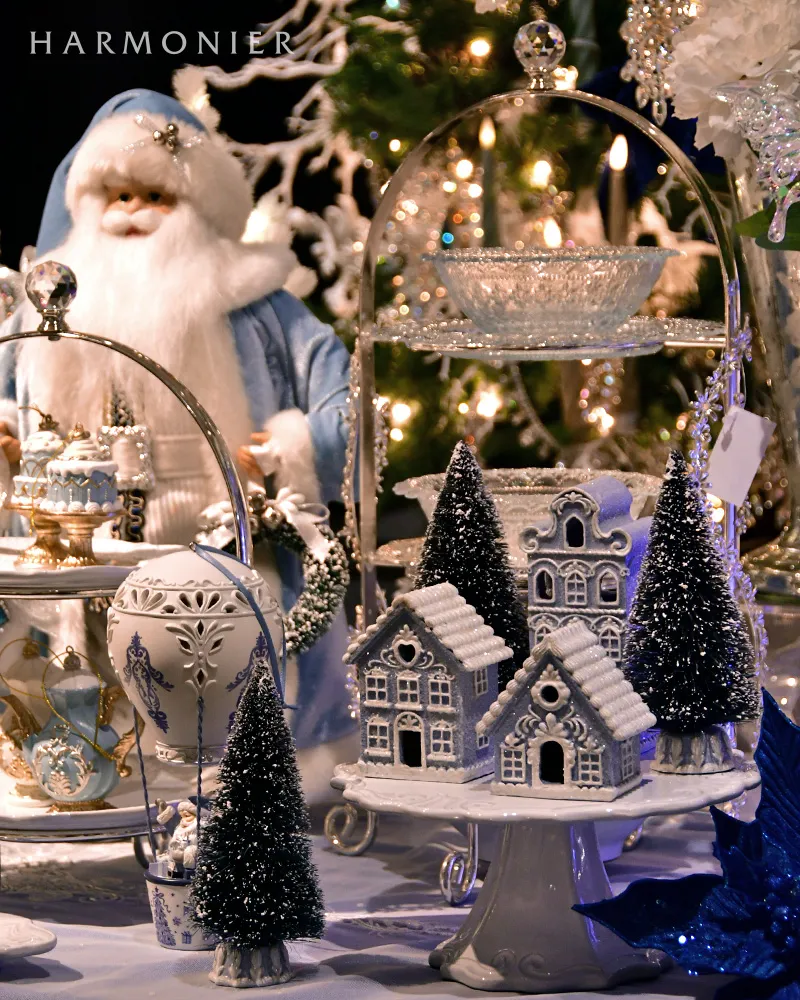 ウインターブルービレッジオブジェ6点セット｜クリスマス雑貨の通販