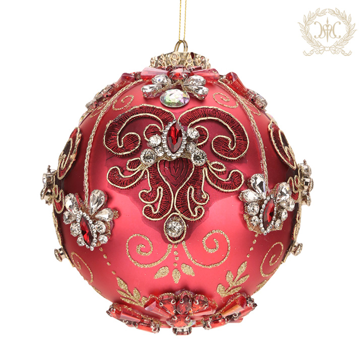 MRジュエルガラスオーナメント/ボール/レッド｜輸入雑貨の通販 | 輸入