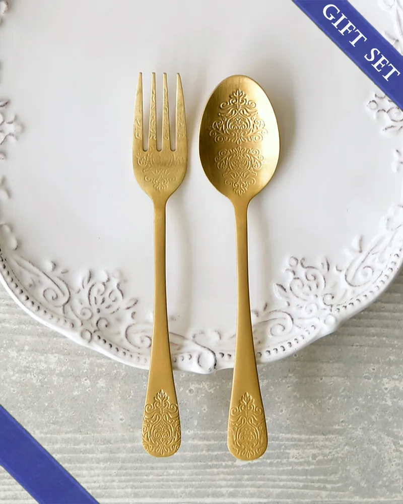 ディナーカトラリー2人用ギフトセット/ゴールド（ナイフ・フォーク