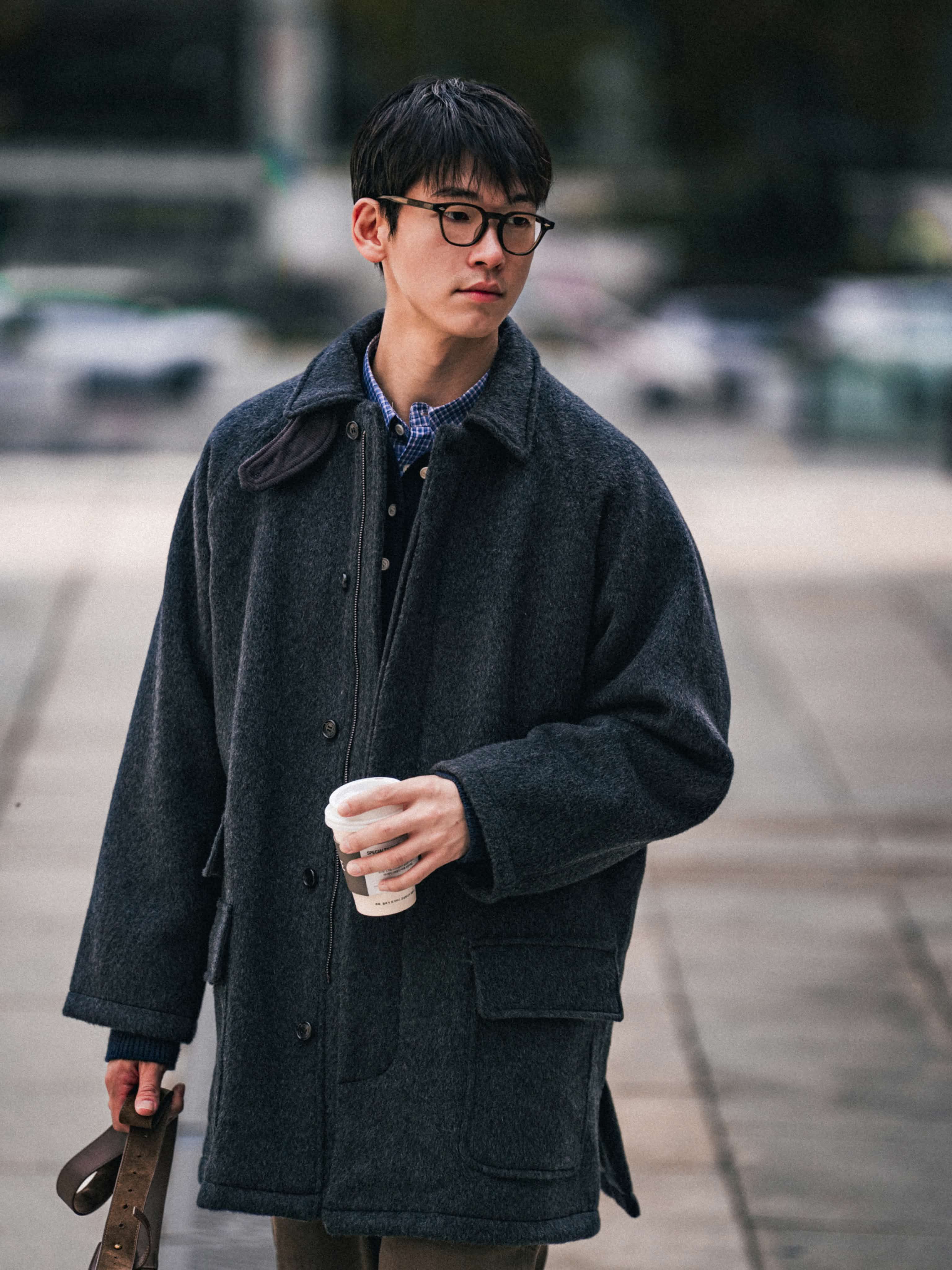 City Wool Half Coat (Charcoal) | Havehad