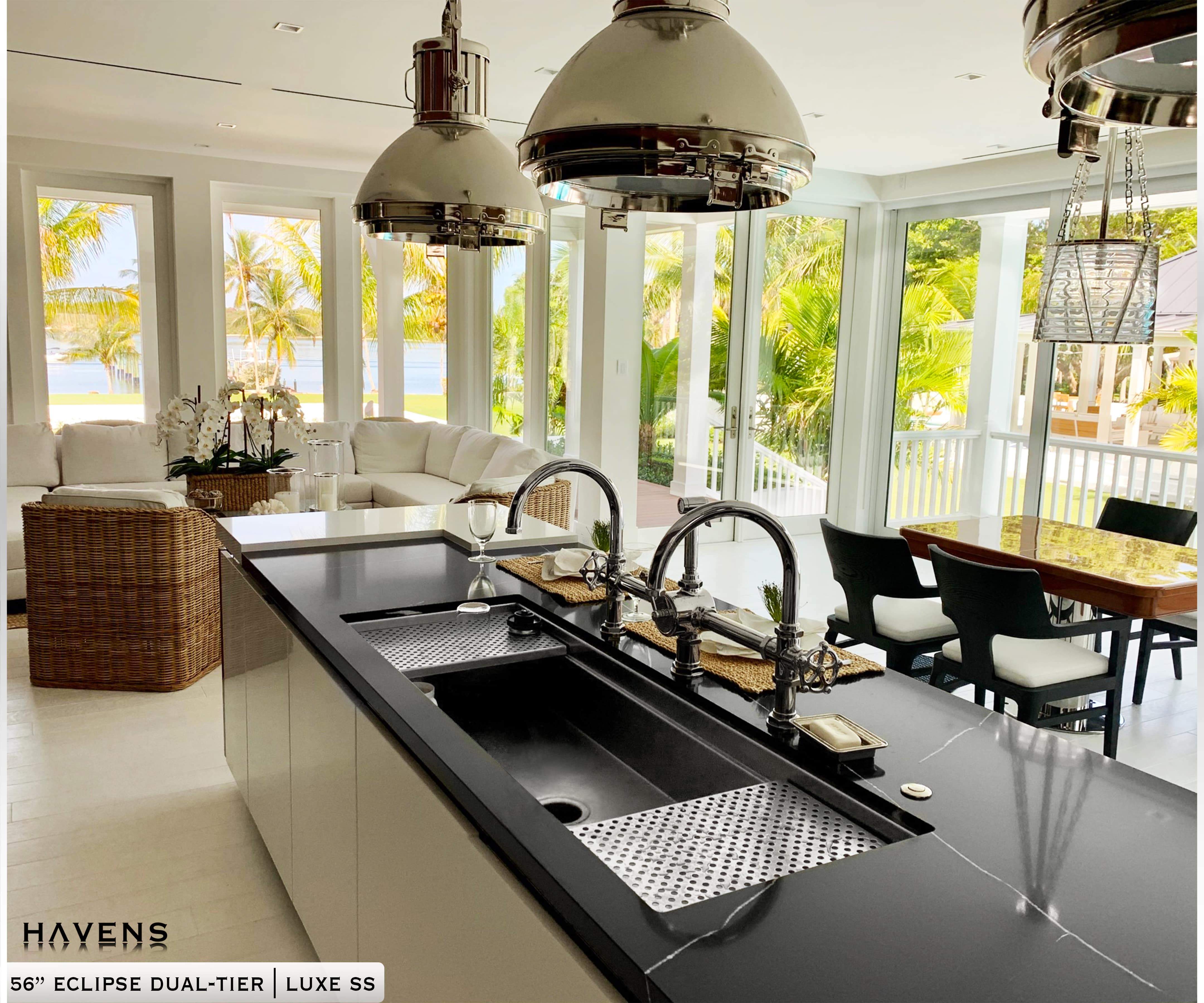 Eclipse Dual-Tier Sink - USA Made Stainless Steel - Havens