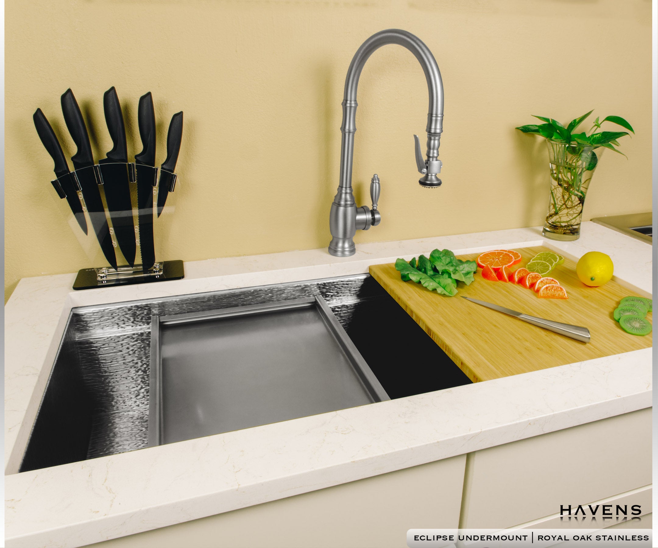Eclipse Dual-Tier Sink - USA Made Stainless Steel - Havens