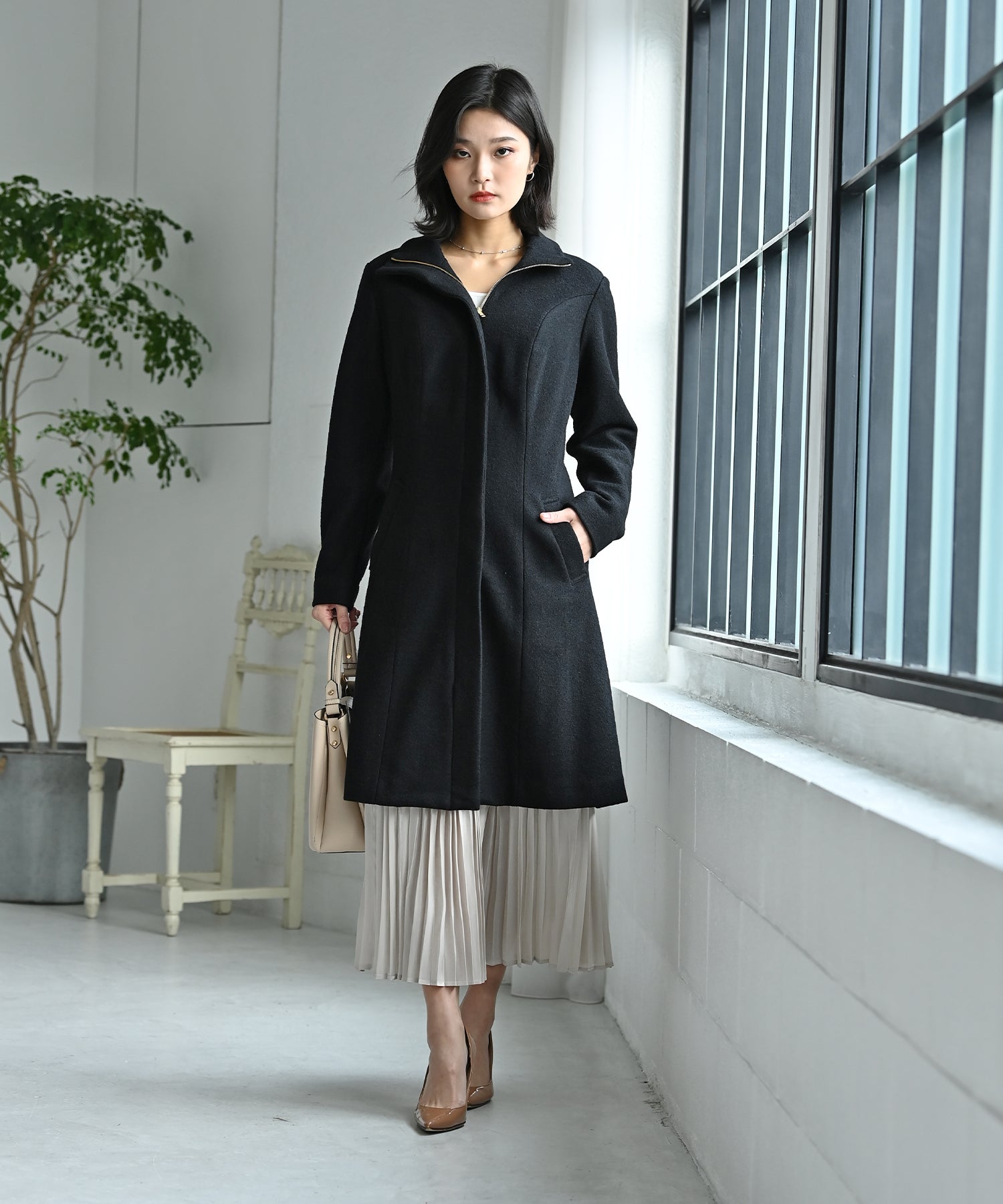 ファスナーメランジコート – バストサイズから探す – HEART CLOSET