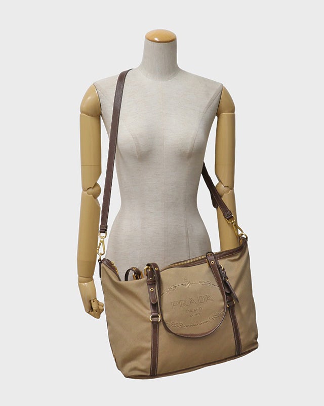 PRADA ロゴジャガード2Wayトートバッグ | Hedy