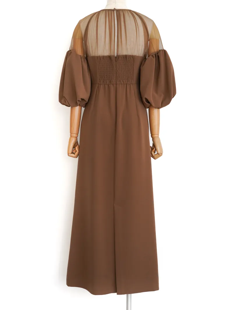 Ameri VINTAGE（アメリ ヴィンテージ）SOUFFLE SLEEVE GEORGETTE DRESS