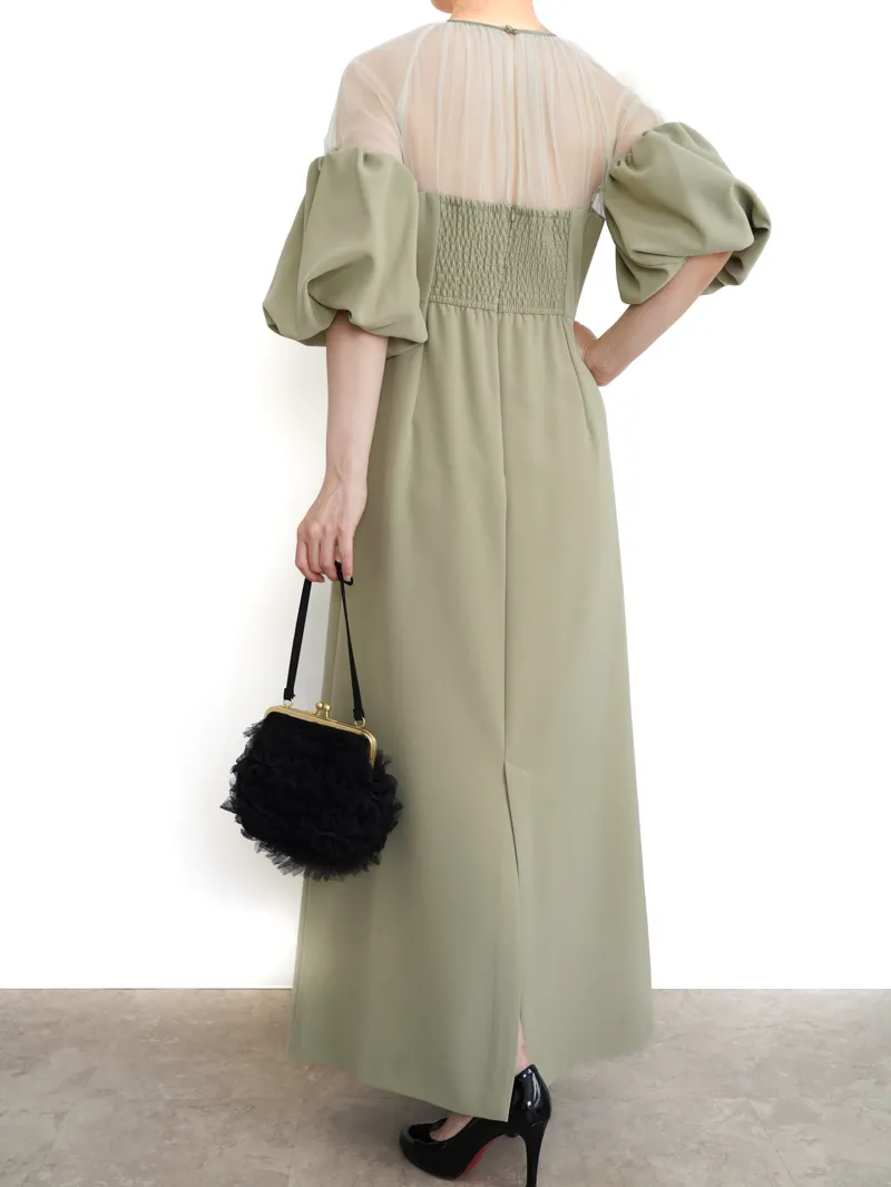 Ameri VINTAGE（アメリ ヴィンテージ）SOUFFLE SLEEVE GEORGETTE DRESS