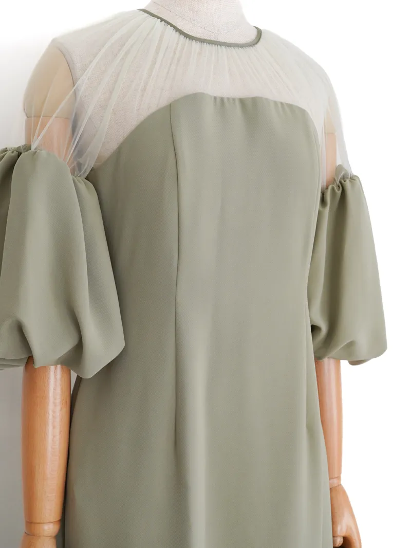 Ameri VINTAGE（アメリ ヴィンテージ）SOUFFLE SLEEVE GEORGETTE DRESS