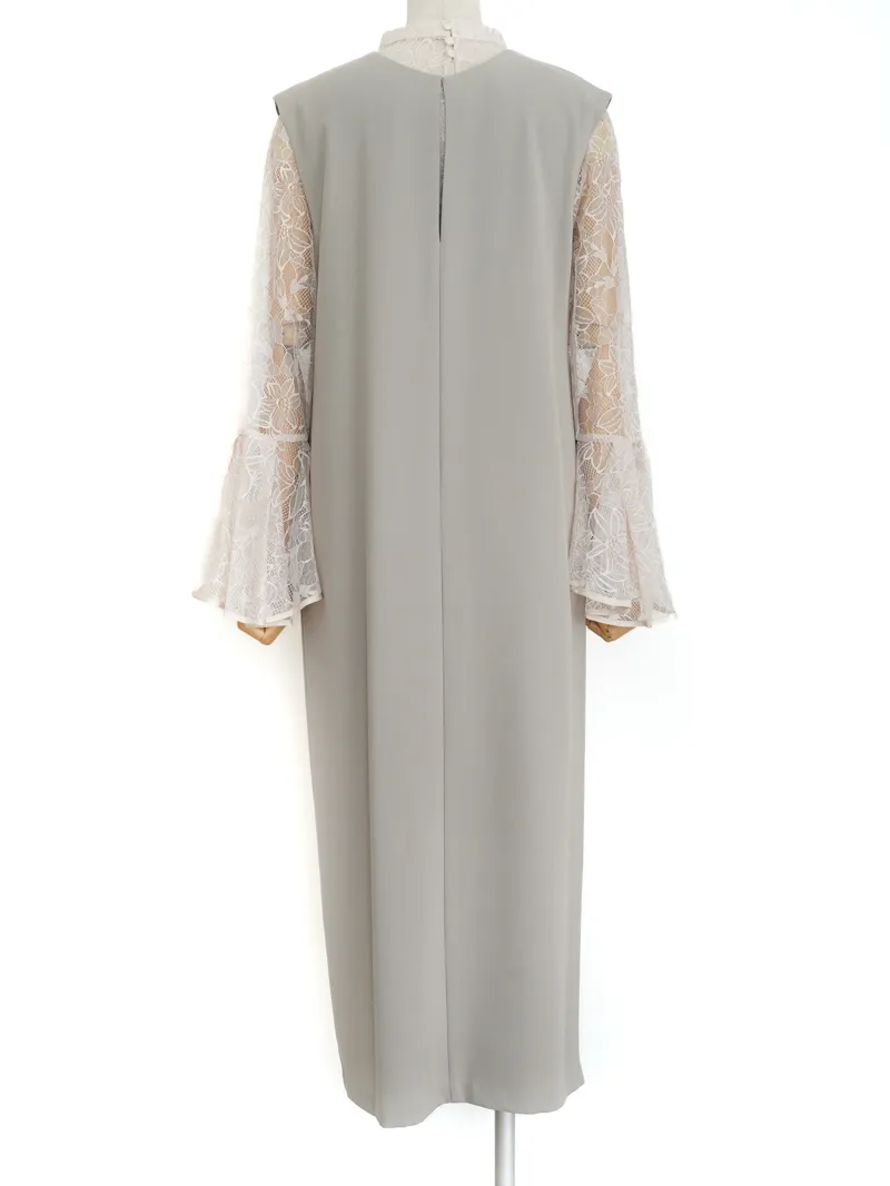 ANDRESD（アンドレスド）ベルスリーブスリットドレス（ミント/L