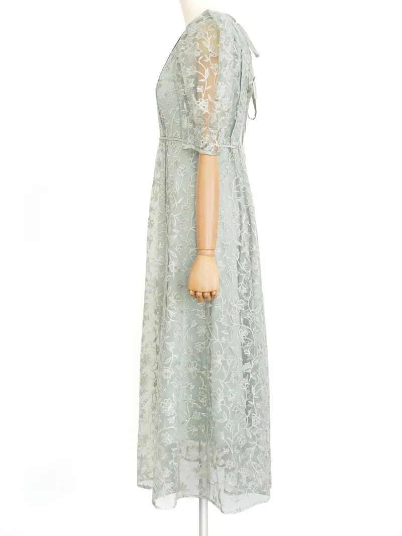 LILY BROWN（リリーブラウン）チュール刺繍ドレス（ミント/1