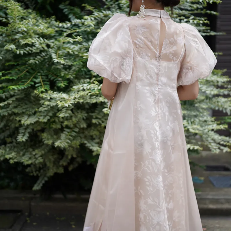 Acka.（エーシーケーエー）puffy sheer flower dress（ベージュ/2