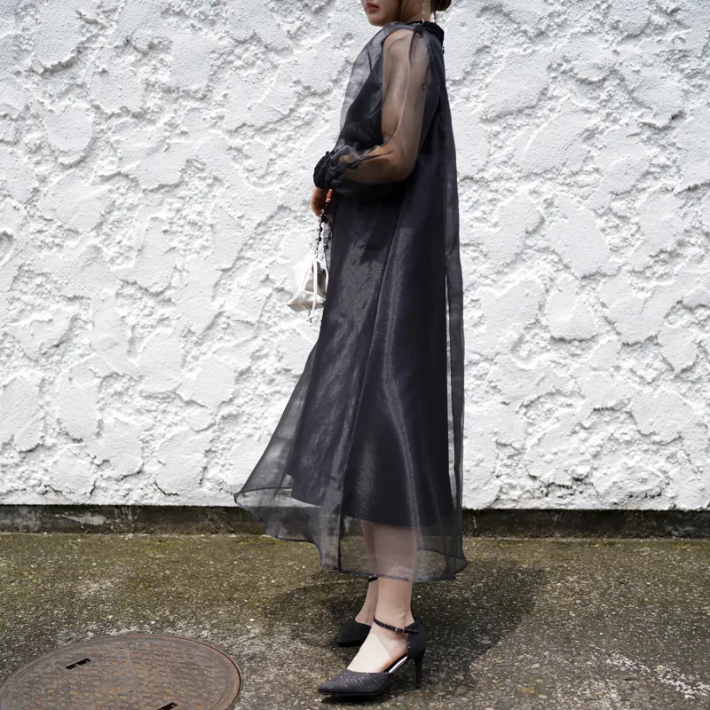 Acka.（エーシーケーエー）sheer over one-piece（ブラック/2