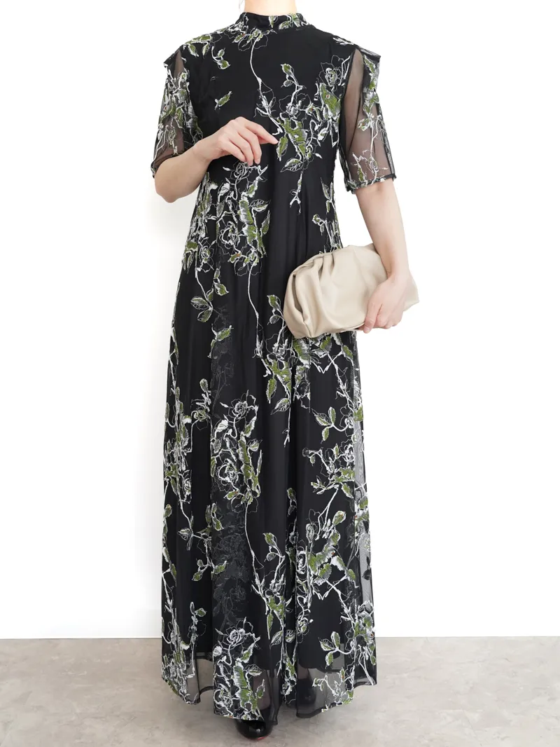 Ameri VINTAGE（アメリ ヴィンテージ）WILD ROSE CANVAS ART DRESS