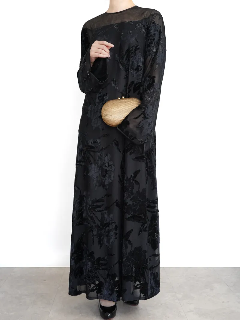 Ameri VINTAGE（アメリ ヴィンテージ）SHEER JACQUARD A LINE DRESS