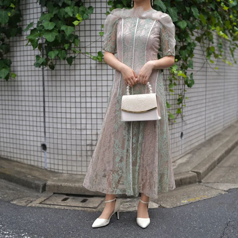 FRAY I.D（フレイ アイディー）コンビネーションレースフレアドレス