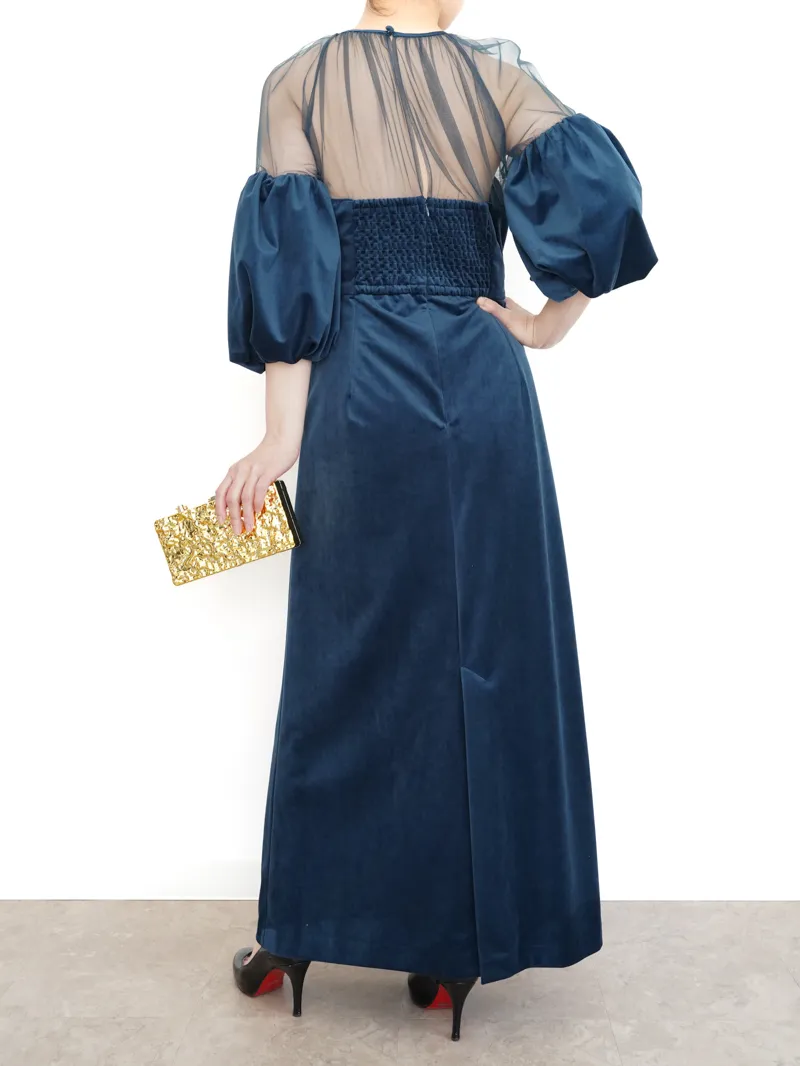 Ameri VINTAGE（アメリ ヴィンテージ）SOUFFLE SLEEVE VELOUR DRESS