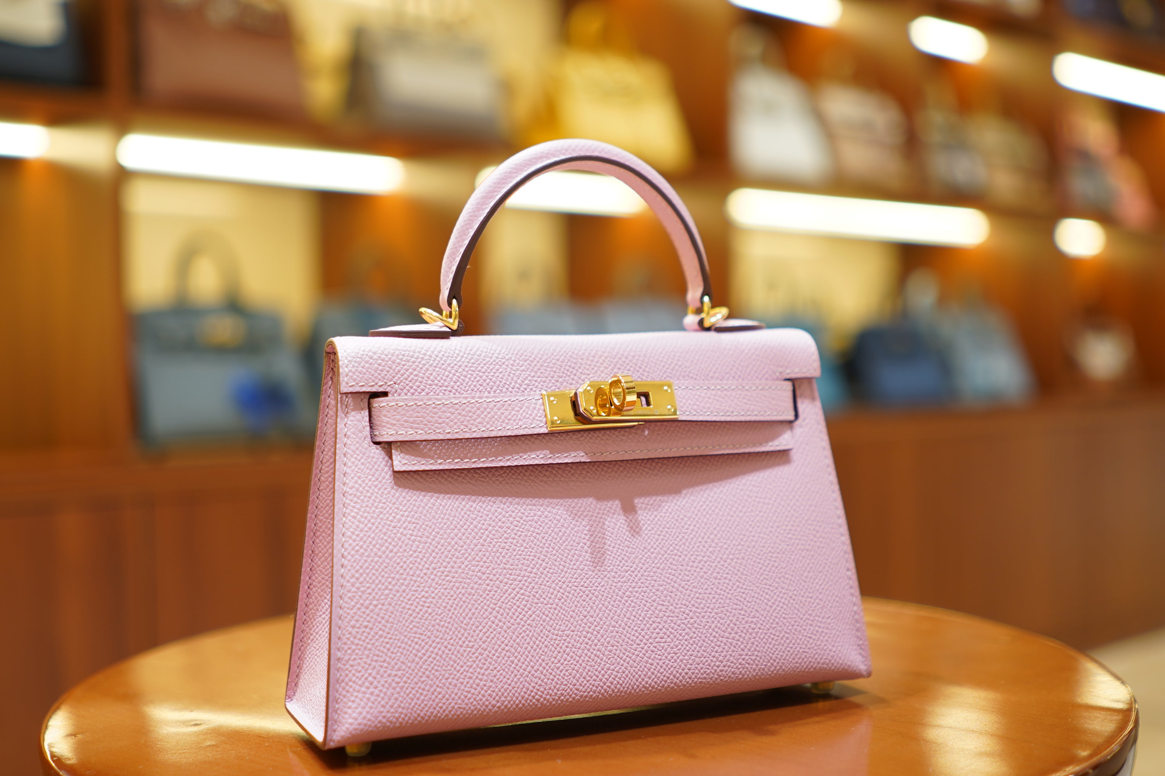 Hermes | Mini Kelly – Epsom – Pink – Gold Hardware – Hello Fulya
