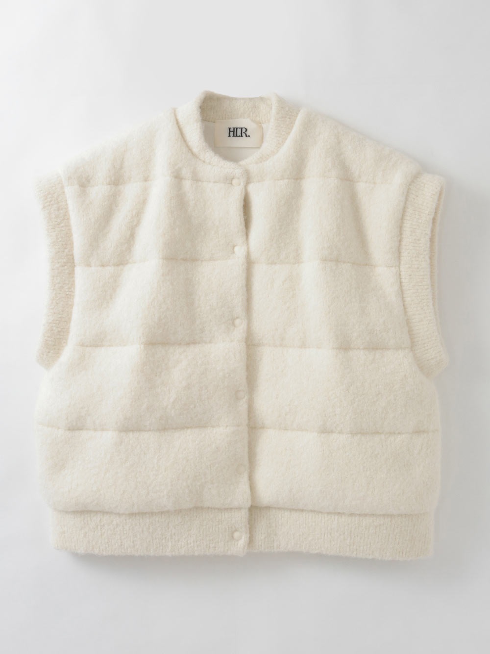 アルパカブレンド中綿ニットベスト | Jacket | HER. Online Store