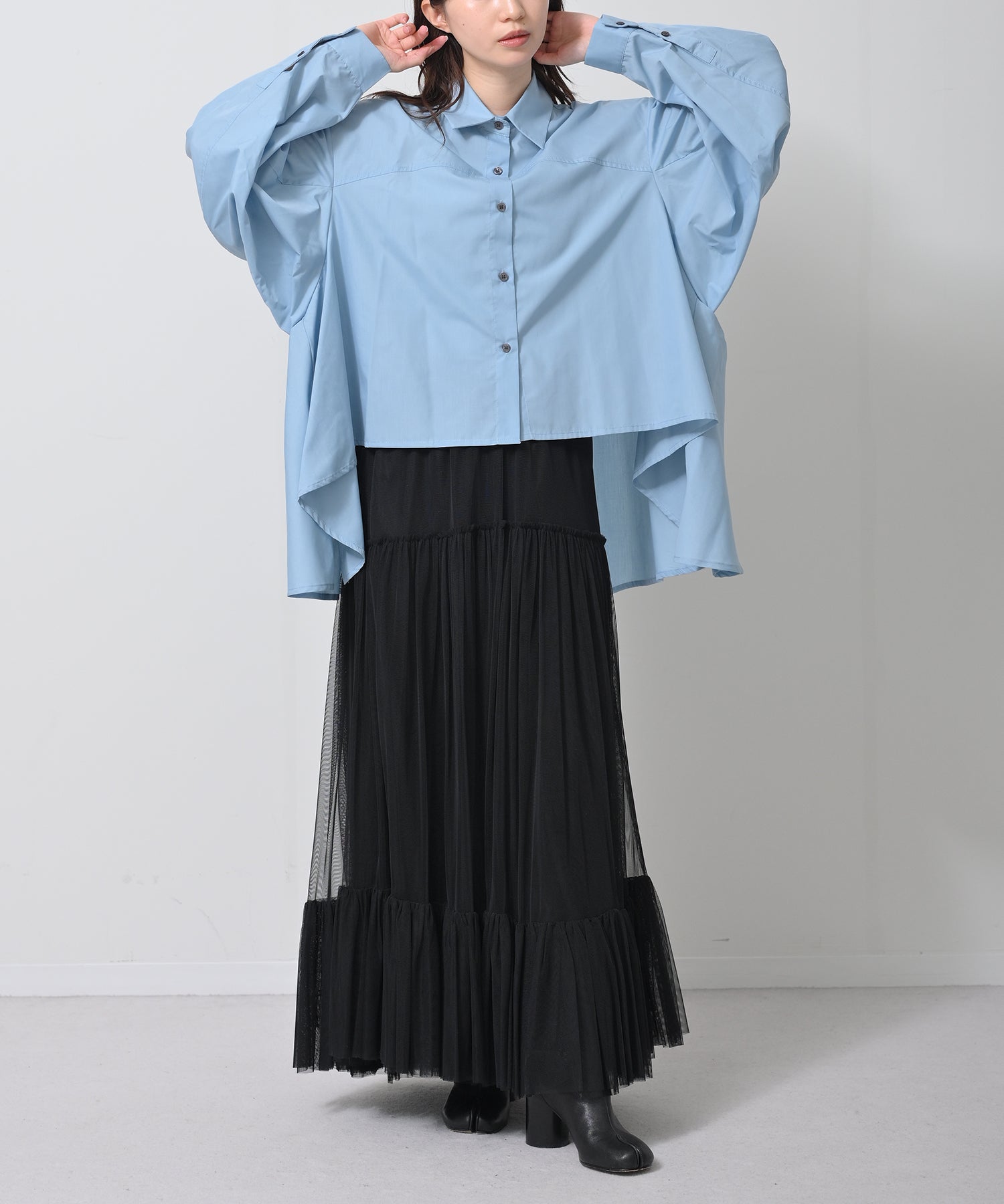 Dolman Sleeve Blouse with Panel Detail