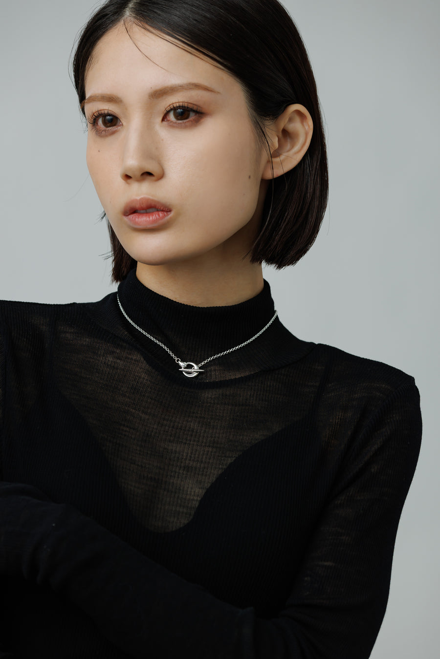 ぽ*ん様 ヒアーズ シルバー 二重チェーン TOBARI ZOÉ NECKLAC TOBARI