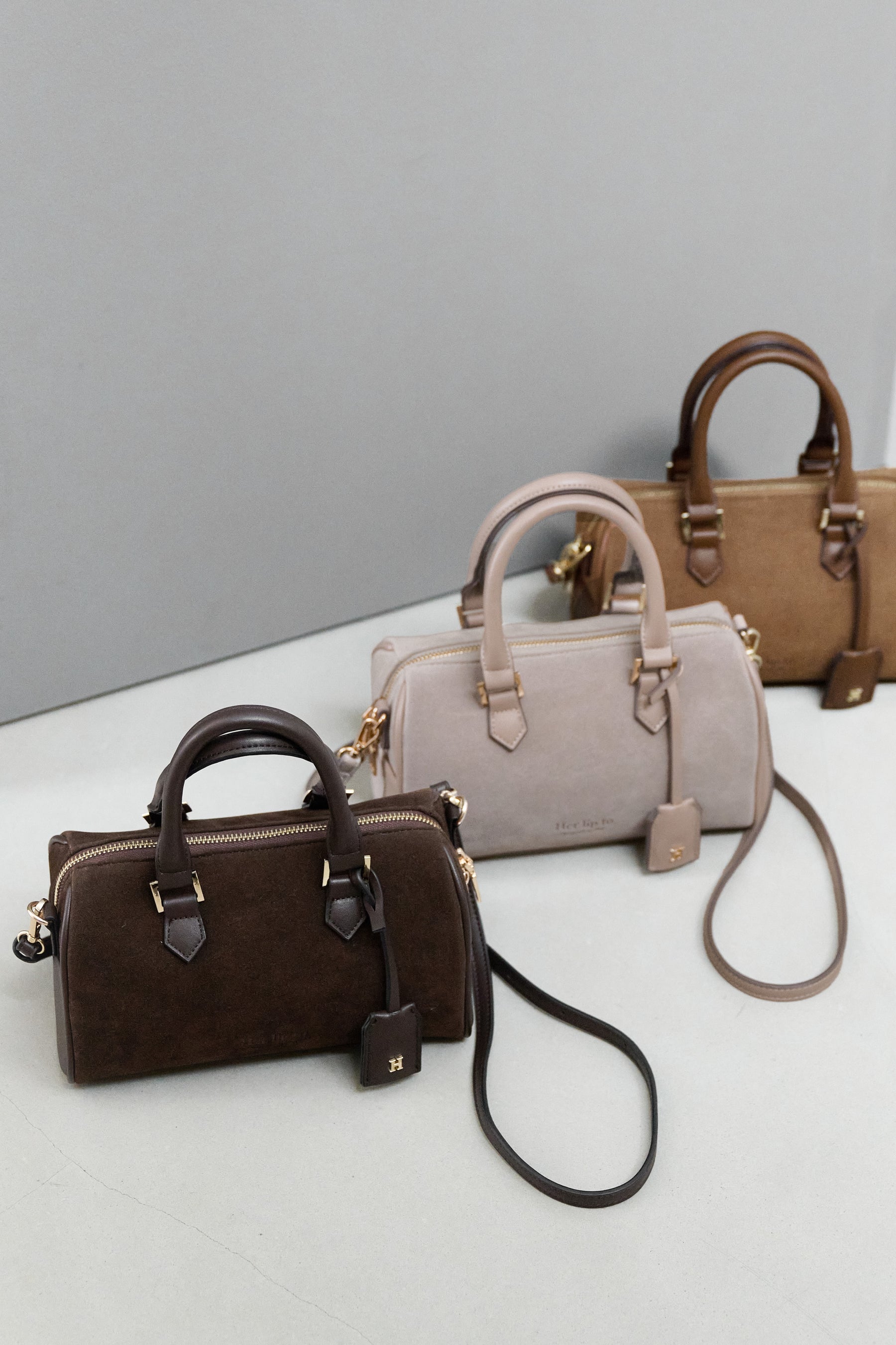 Suede Mini Boston Bag