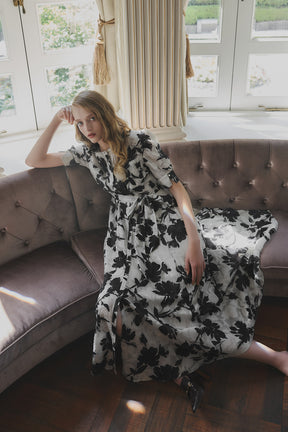 Vol.1 Floral Jacquard Dress