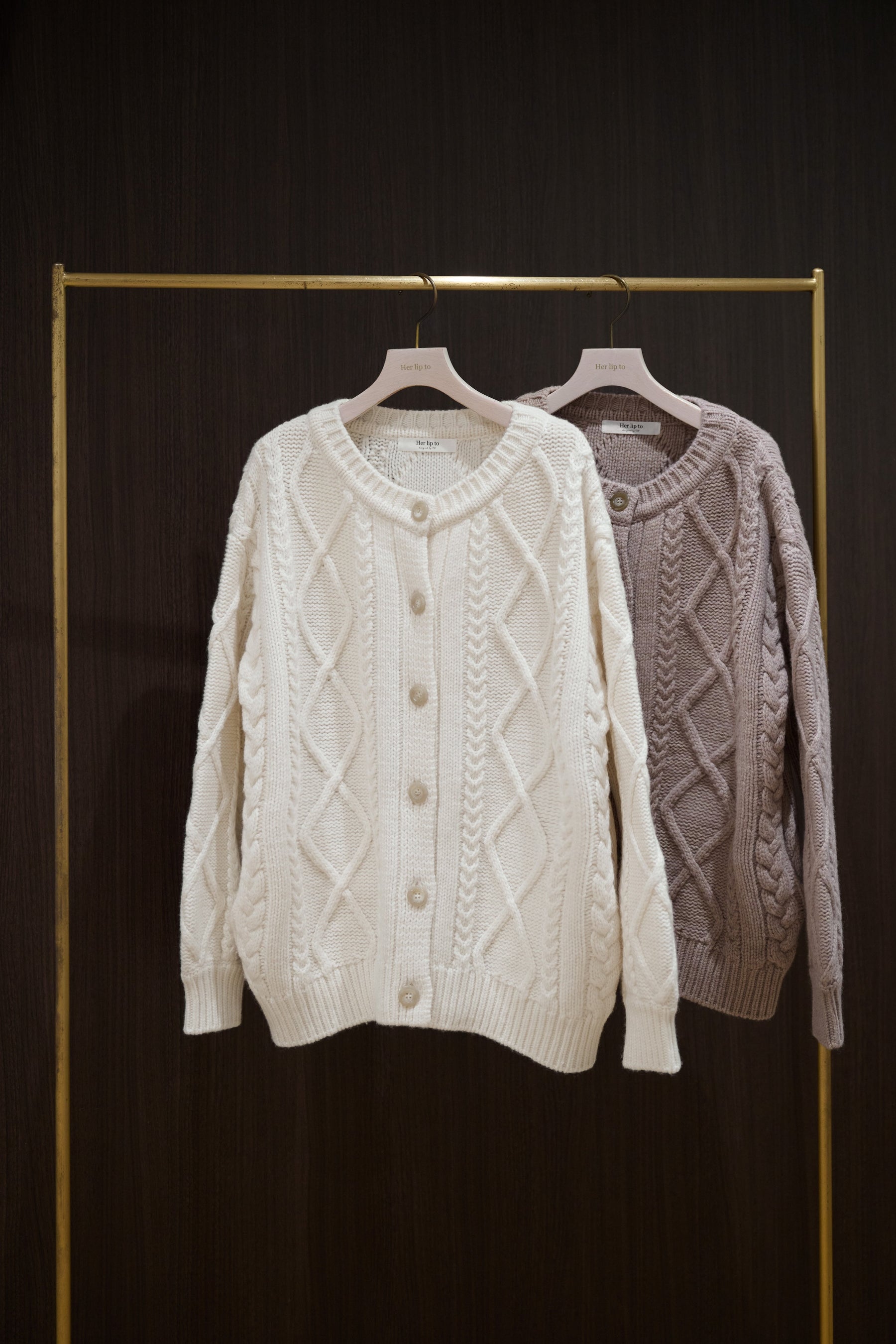 H Boa Cable Knit Cardigan