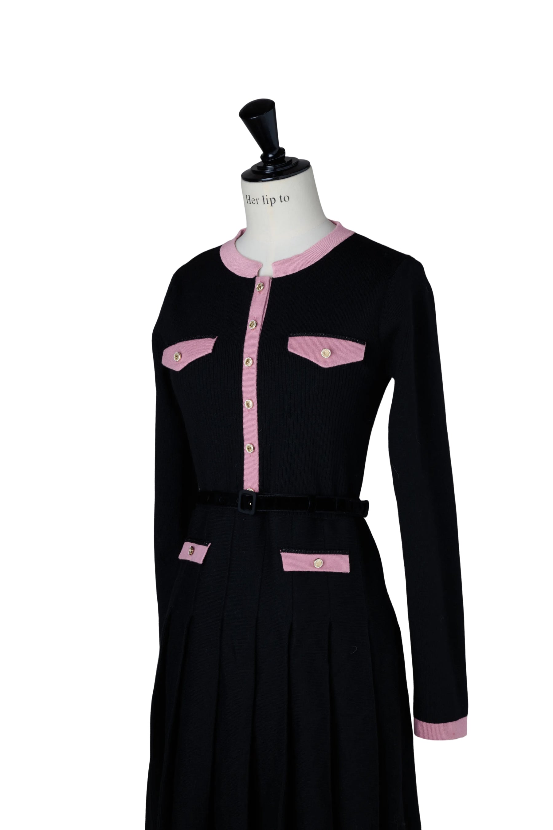 Gabrielle Belted Knit Dress