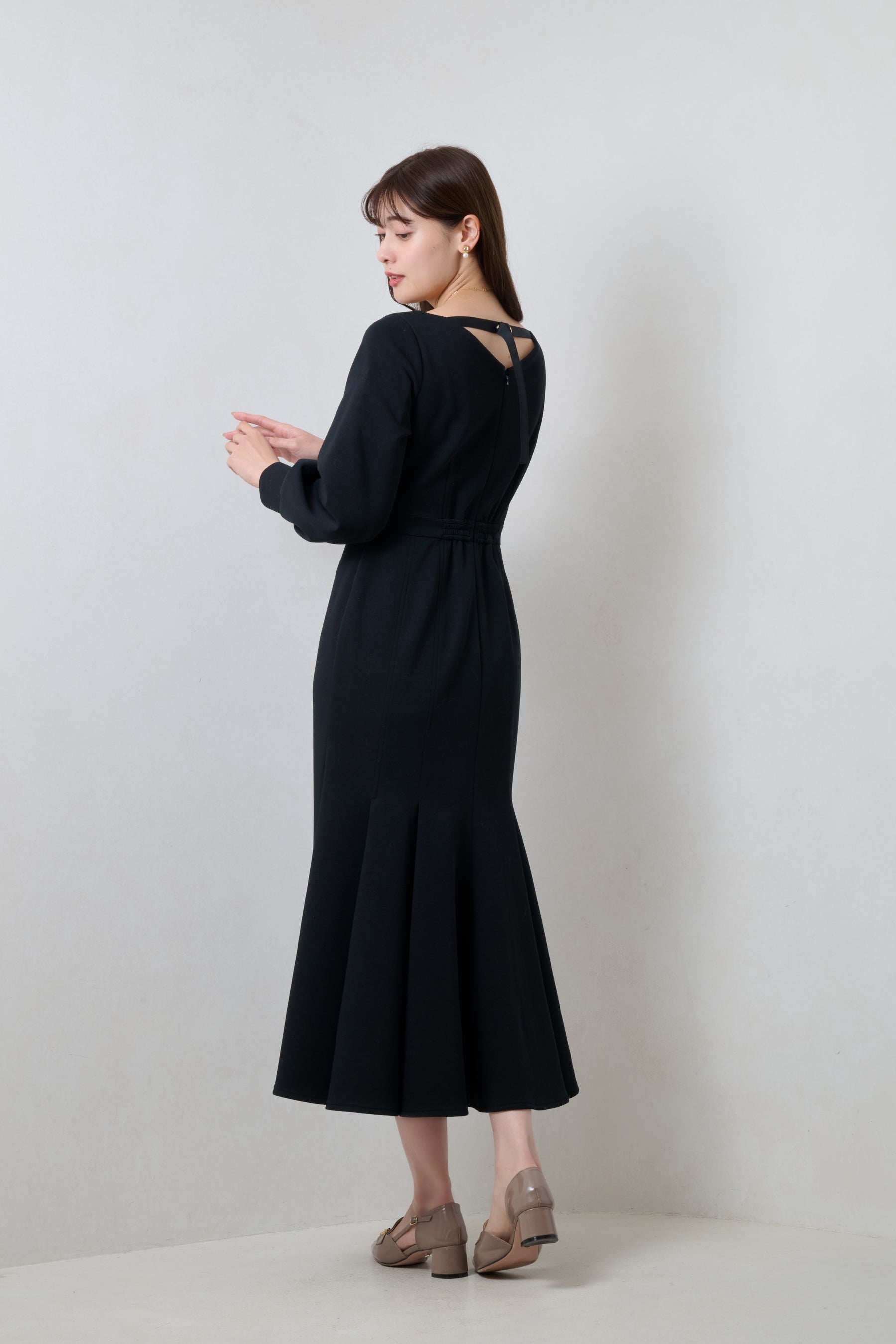 Tucked Mermaid Ponte Dress