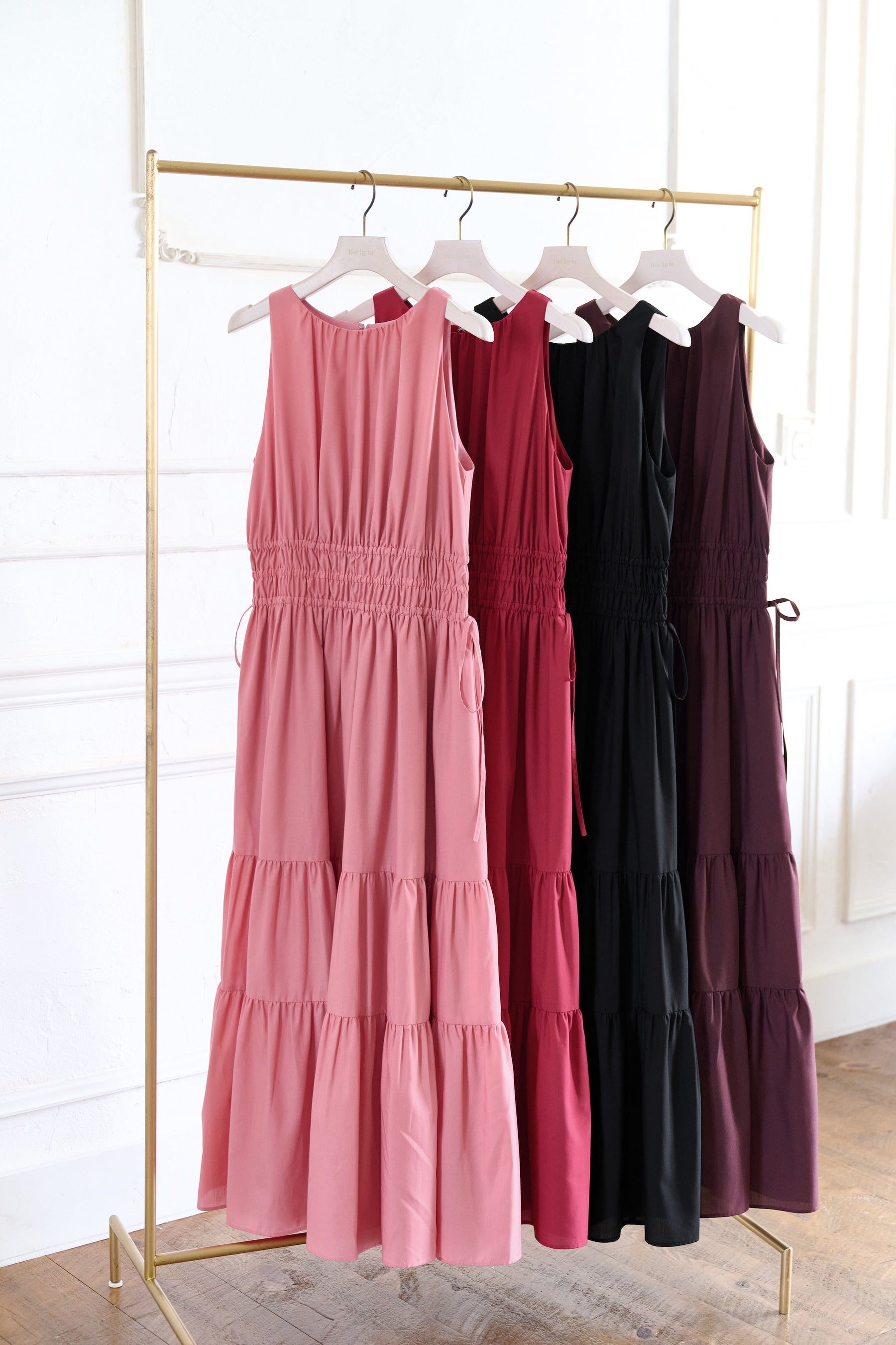 Riviera Bow Tiered Long Dress