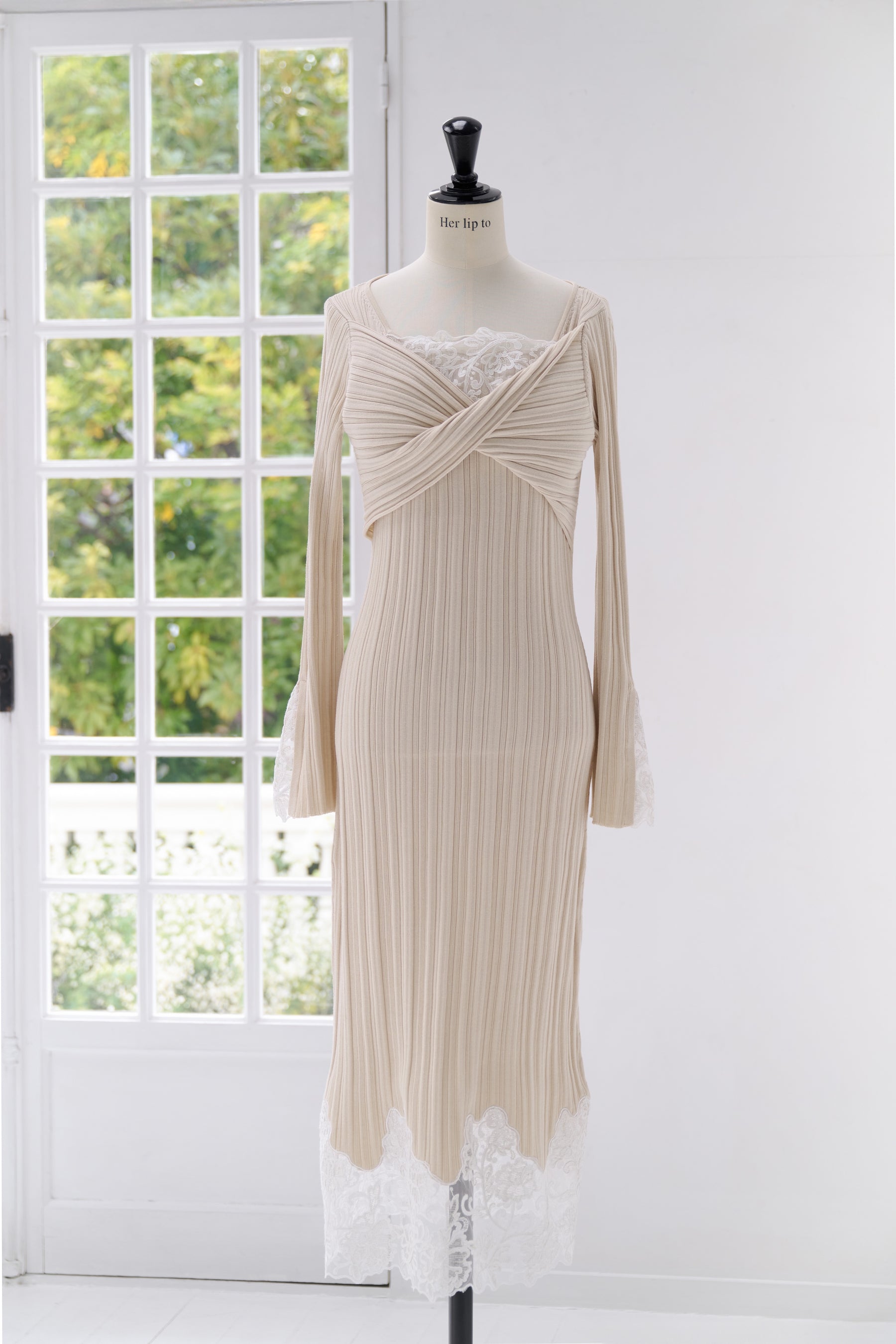 Lilou Lace Hem Knit Dress