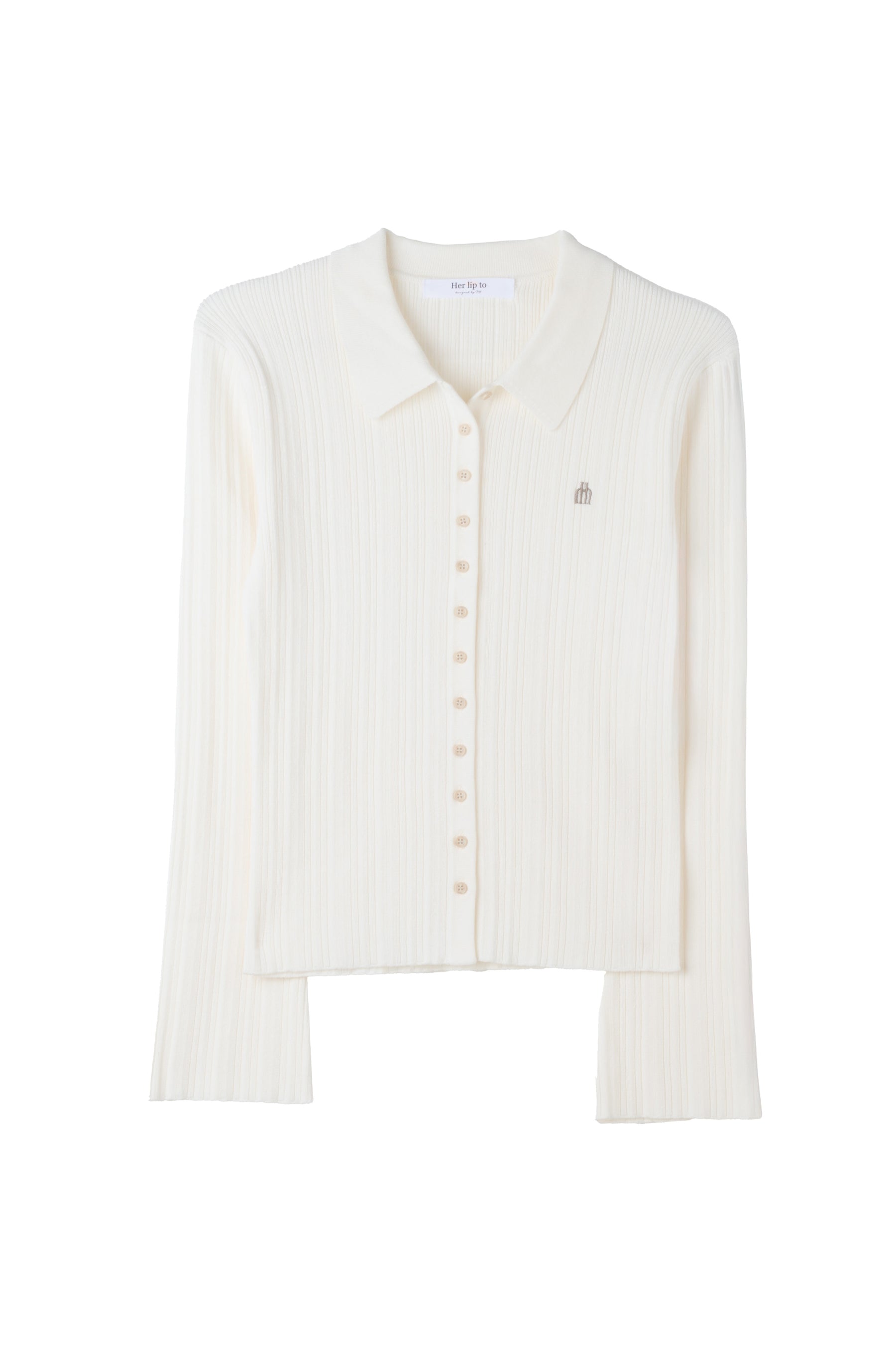 新色】Trois Rib Knit Polo Top