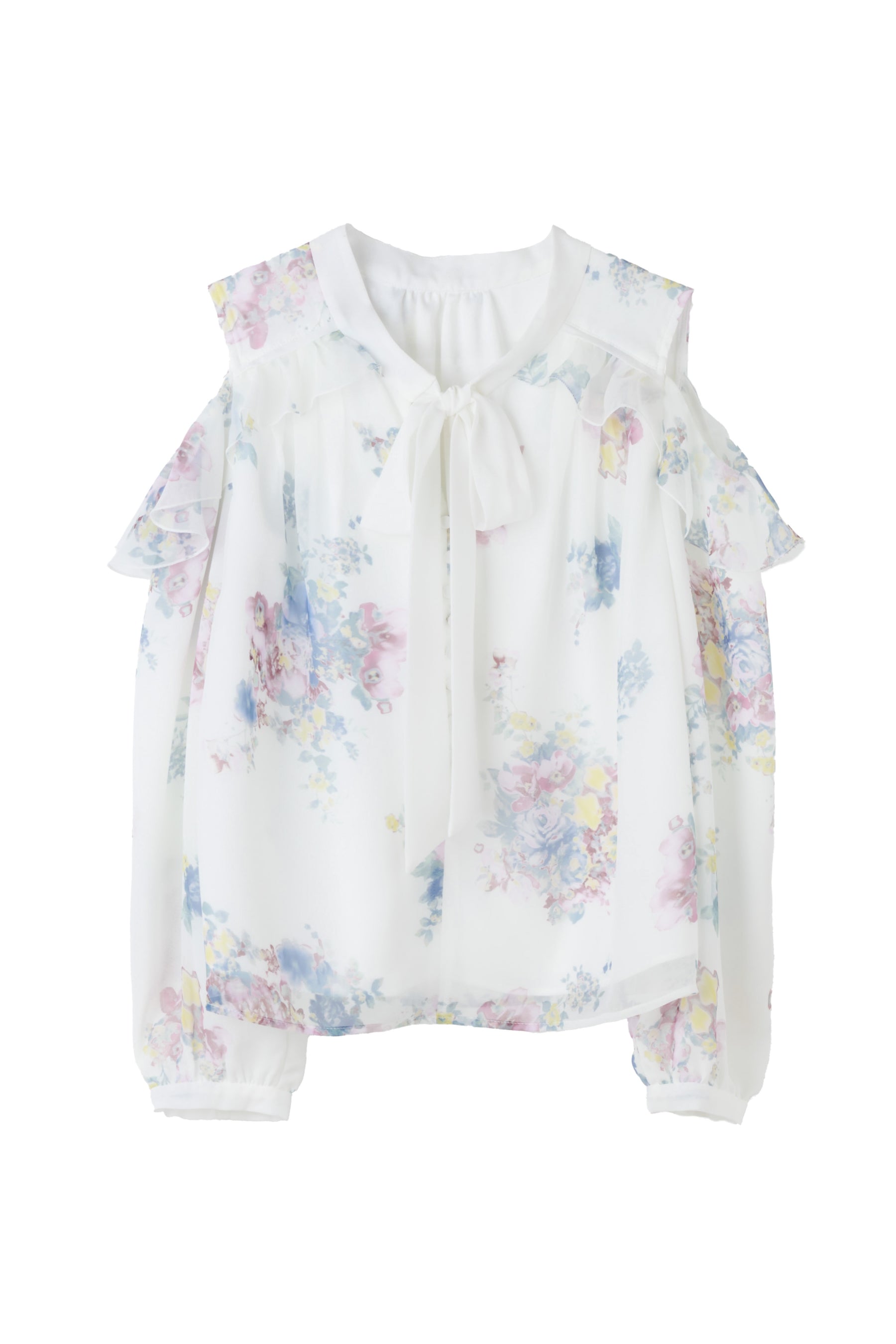 新色】Isaline Bow-Tie Floral Blouse