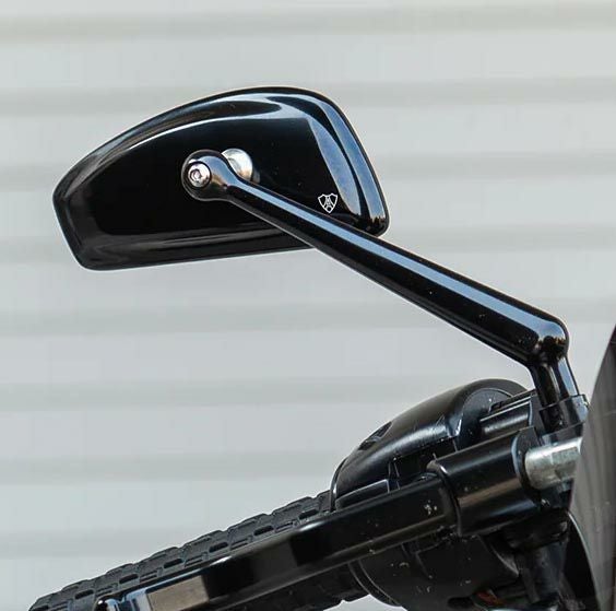 Arlen Ness サイドキック・ Forgedミラー ブラックアノダイズ 左用