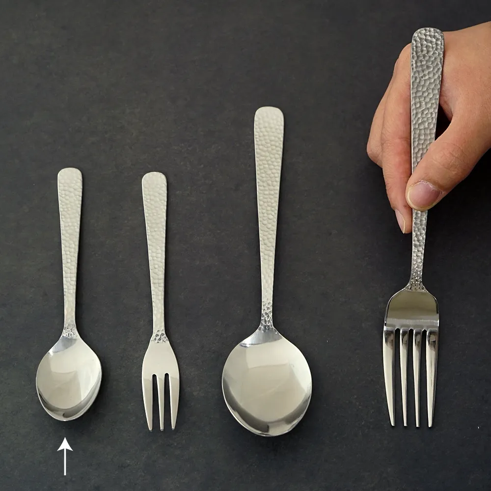 燕市製 槌目ティースプーン5本セット【販促花子ノベルティ】