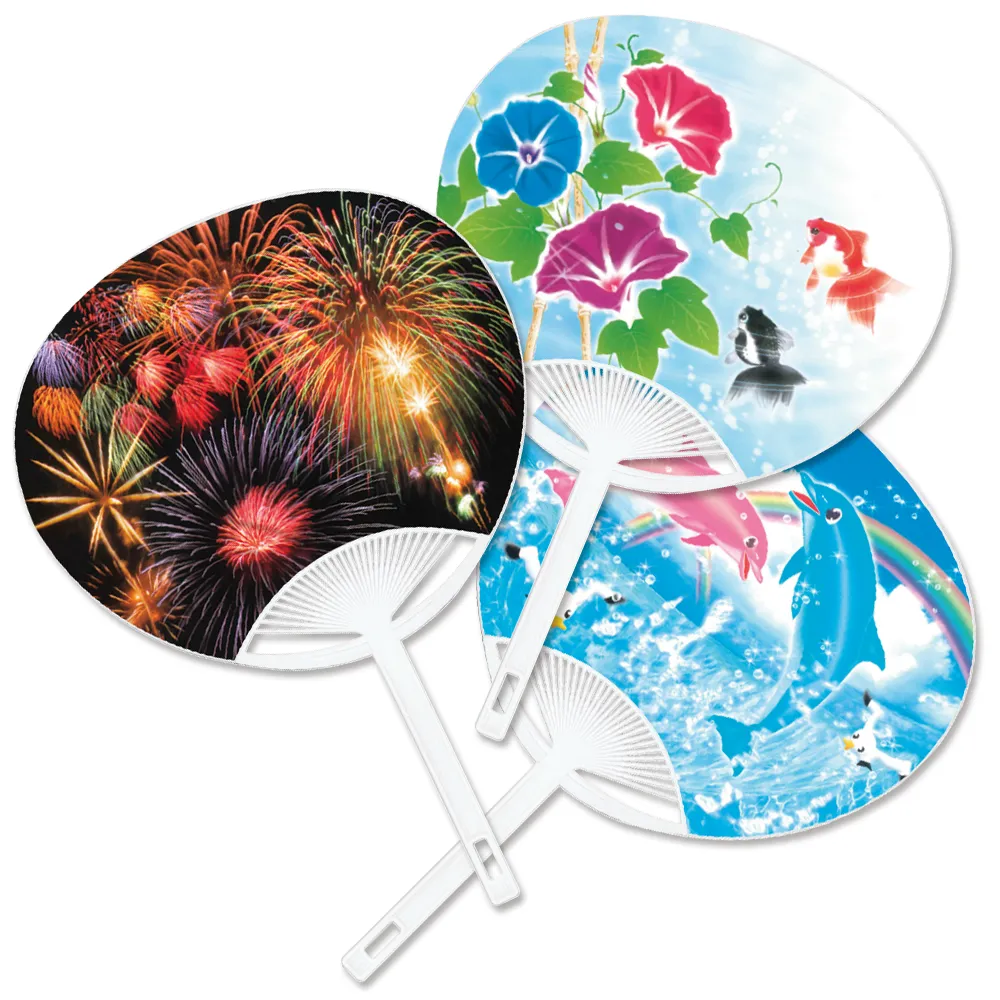 コンパクト名入れうちわ【販促花子ノベルティ】