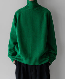 stein / シュタイン】EX FINE LAMBS LOOSE HIGH NECK KNIT LS - GREEN