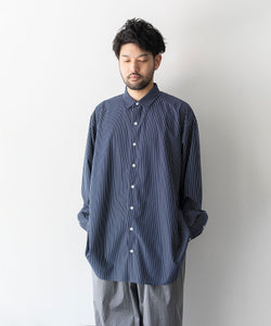 KANEMASA PHIL.】PENCIL STRIPE DRESS JERSEY SHIRT - NAVY SP | 公式