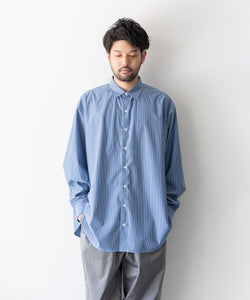 KANEMASA PHIL.】PENCIL STRIPE DRESS JERSEY SHIRT - BLUE SP | 公式