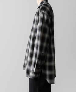 ssstein / シュタイン】OVERSIZED DOWN PAT SHIRT - BLACK OMBRE