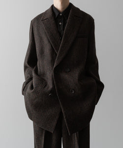 ssstein / シュタイン】OVERSIZED PEAK LAPEL JACKET - DARK BROWN