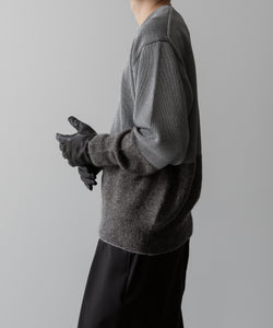 ssstein / シュタイン】MOHAIR GLITTER KNIT COMBINATION LS - GREIGE