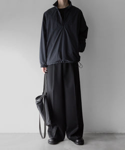 stein / シュタイン】WINDPROOF NYLON HALF ZIP PULLOVER - BLACK