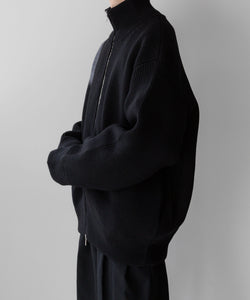 stein / シュタイン】OVERSIZED DRIVERS KNIT ZIP JACKET - BLACK