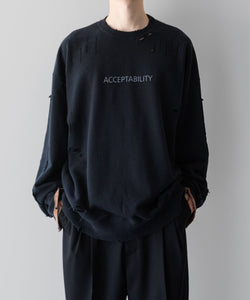 ssstein / シュタイン】OVERSIZED REBUILD SWEAT LS - DARK NAVY