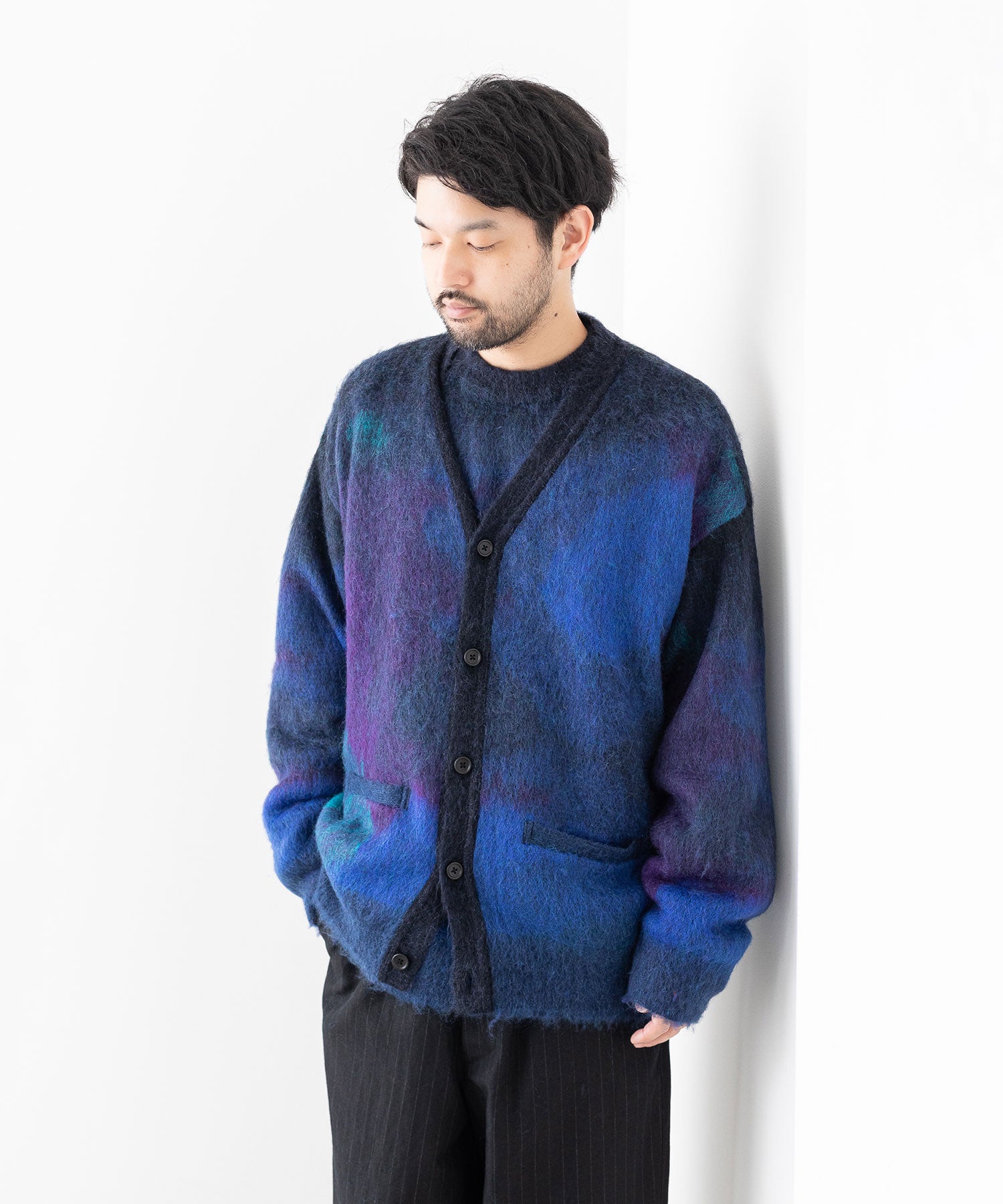 stein / シュタイン】OVERSIZED GRADATION MOHAIR LS - BLUE BLACK