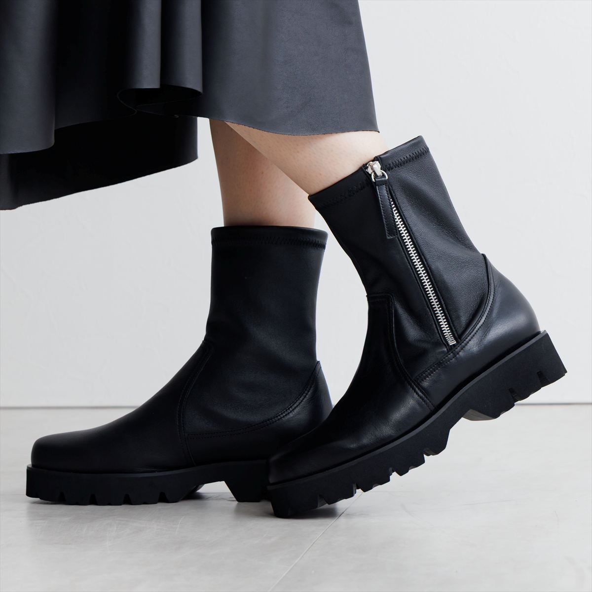 25AW】トラックソールサイドジップストレッチブーツ/651403