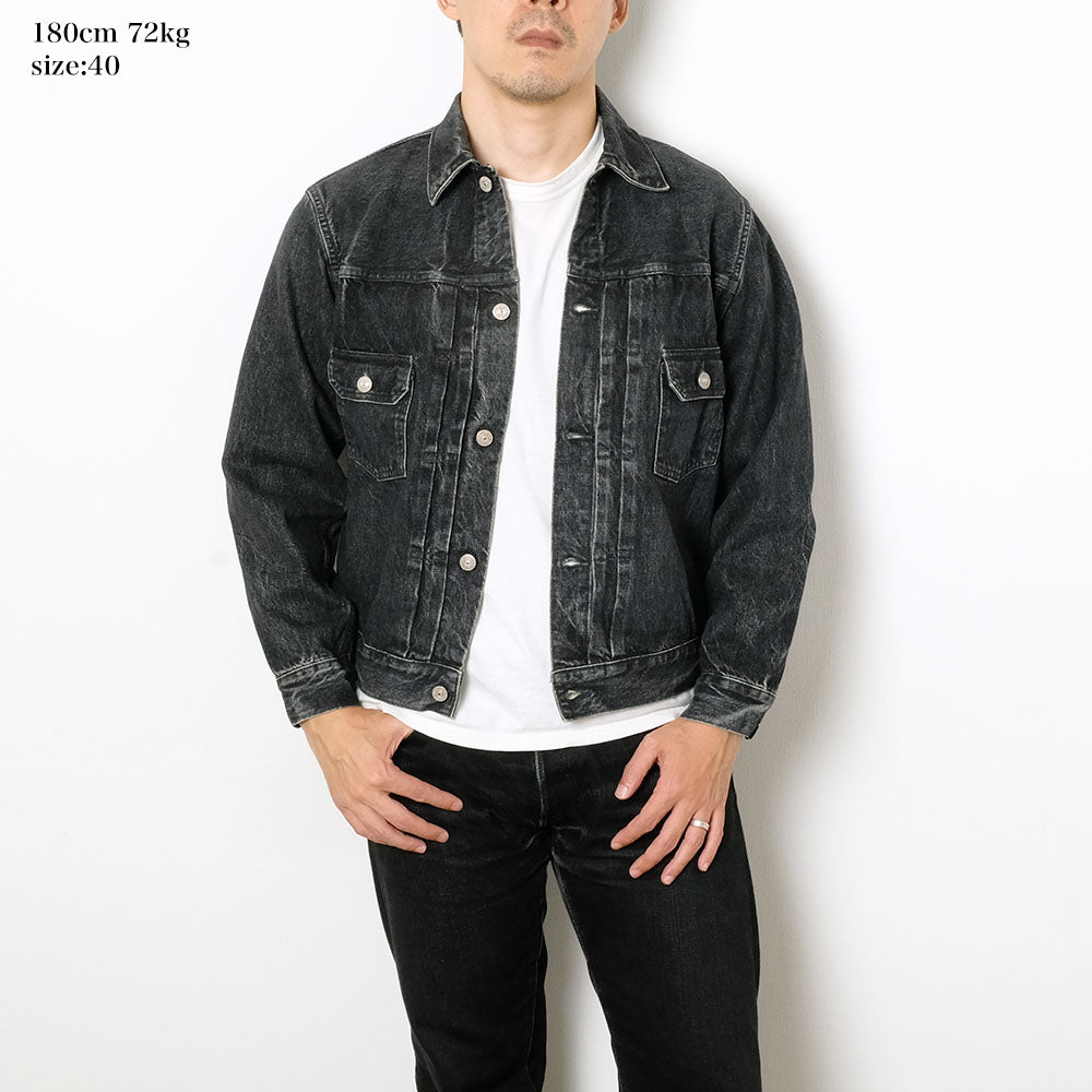 SUGAR CANE - 14.25oz. BLACK DENIM JACKET 1953 AGED MODEL